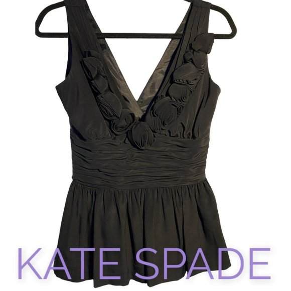 GORGEOUS KATE SPADE 100% SILK BLACK SLEEVELESS TOP (SZ 0) (LIKE NEW) - Picture 1 of 8